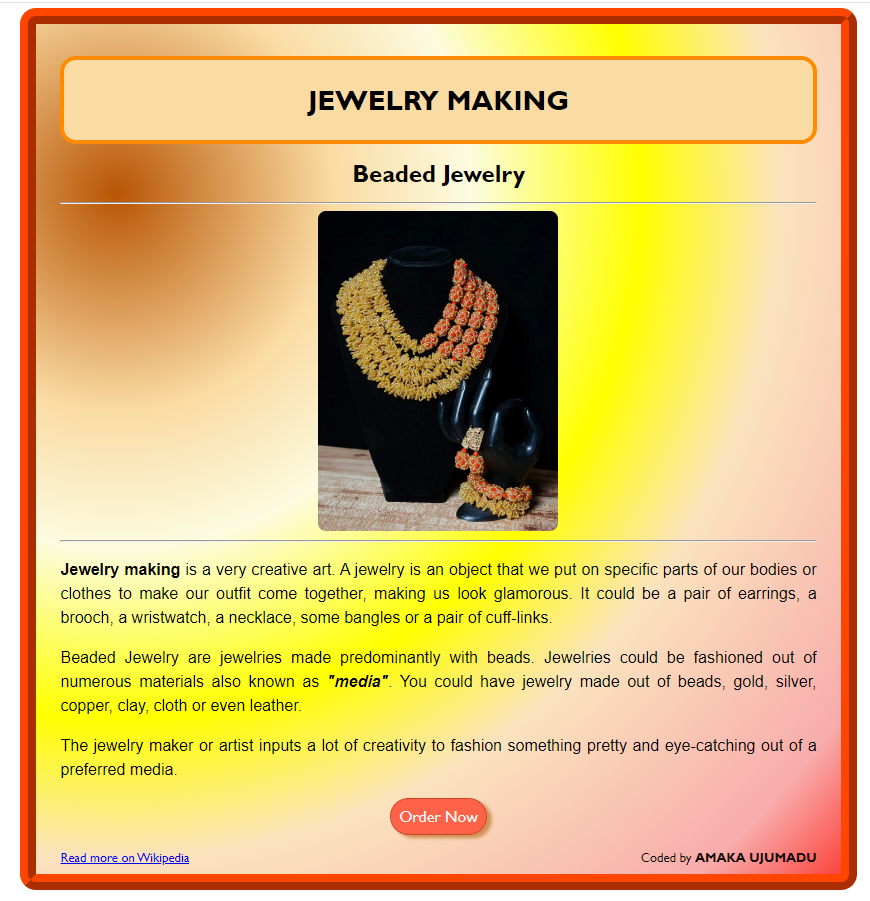 Jewelry website preview